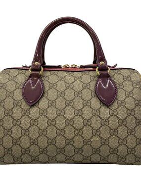 GUCCI GG Supreme 409529 Beige Ebony Multi PVC Leather Handbag